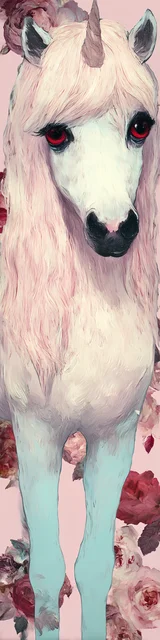 Free dragon bookmark featuring a light pink unicorn